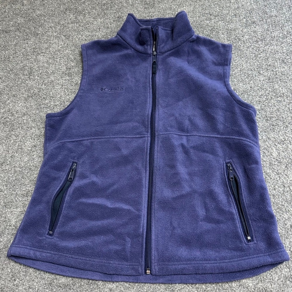 Columbia Vest Womens XL Purple Fleece Full Zip Mock Neck Outdoor WL1470